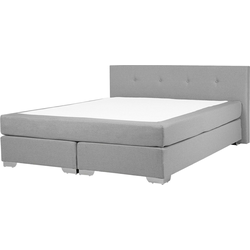 CONSUL - Boxspring - Lichtgrijs - 180 x 200 cm - Polyester