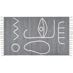 YAVU - Modern vloerkleed - Grijs - 80 x 150 cm - Polyester