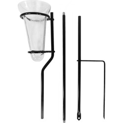 Regenmeter glas inclusief metalen houder 130cm - Nature