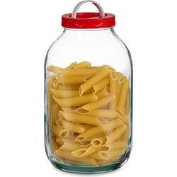 Vivalto Voedsel weck/opslag container/voorraadpot - glas - 5 liter - schroefdop - transparant - Voorraadpot