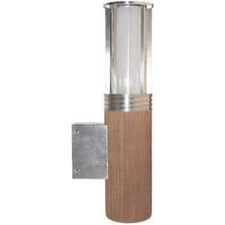 Wandlamp buiten hout 395mm H 155mm Ã˜ E27 inox en teak