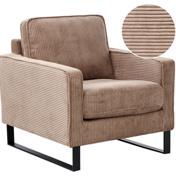 Beliani VIND - Fauteuil-Beige-Corduroy