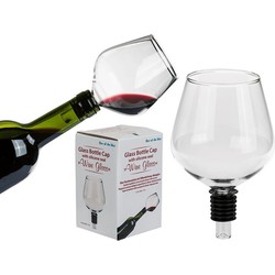Wijnfles schenkdop wijnglas vorm - gadget/funkado - drank/moederdag - Wijnafsluiters
