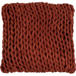  J-Line Kussen Vierkant Gebreid Textiel - Rood