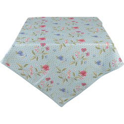 Clayre & Eef Tafelkleed Blauw Groen Katoen Bloemen