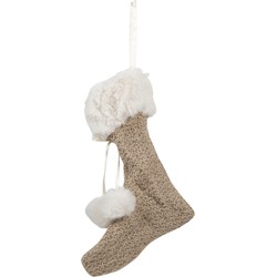 Clayre & Eef Kerstsok  20 cm Beige Synthetisch