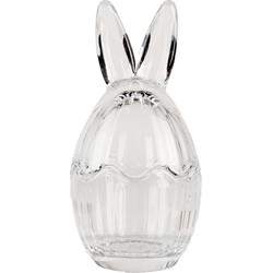 Clayre & Eef Glazen potje Ei Ø 6x11 cm Transparant Glas
