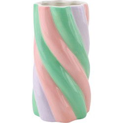 Vase - Marshmellow  - Pink/Mint/Lilac - 10,5x10,5x20cm