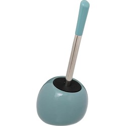 5Five Toilet/wc-borstel in houder - polyresin/metaal - ijsblauw - 35 cm - Toiletborstels