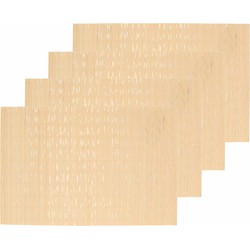 Set van 12x stuks placemats naturel bamboe 45 x 30 cm - Placemats