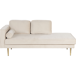 MIRAMAS - Chaise longue - Beige - Linkerzijde - Fluweel