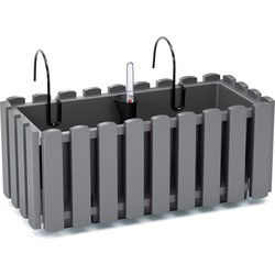 Prosperplast Plantenbak - kunststof - 38 cm - grijs - Plantenbakken