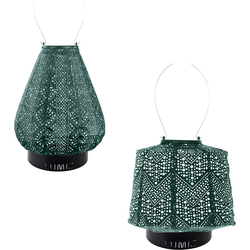 Lumiz Solar Buitenlampionnen Honopu Beach Set - Tulip Lampion - Lampshade Lampion - inclusief 2 metalen small ringen - Groen