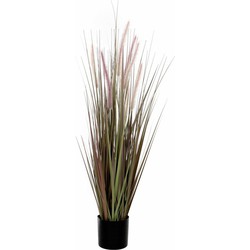 Mica Decorations - gras kunstplant - groen/paars - H120 x D60 cm - Kunstplanten