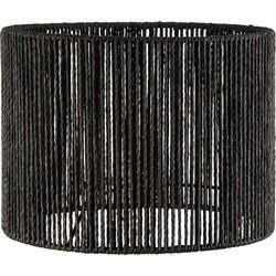 Papieren Woven Lampenkap - Cilindrisch - Black - Moderne stijl - ø30 x 20 cm - E27 fitting - Voor Tafellampen en Hanglampen - Ontworpen voor woonkamer en eetkamer
