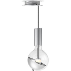 Move Me hanglamp Pulley - grijs / Sphere 5,5W - zilver