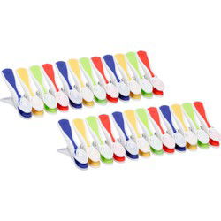 Wasknijpers - 96x stuks - multi-kleur - kunststof - wasspelden - Knijpers