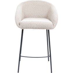 Barstoel Stof Taupe - Zithoogte	65cm - 52x42x88cm - Lova - Set van 2