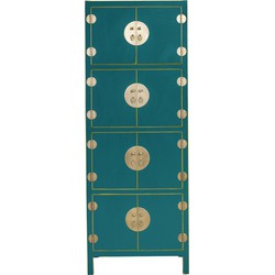 Fine Asianliving Chinese Kast Teal Blauw B67xD45xH180cm - Orientique