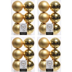 24x Kunststof kerstballen glanzend/mat goud 8 cm kerstboom versiering/decoratie goud - Kerstbal