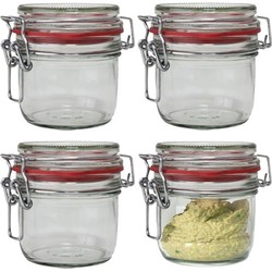 Weckpot/inmaakpot - 6x - glas - 125 ml - beugelsluiting - transparant - Weckpotten