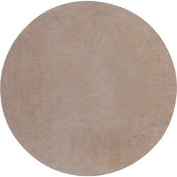 PTMD Nabdia Taupe Suede Round Bowl And Wall Panel M