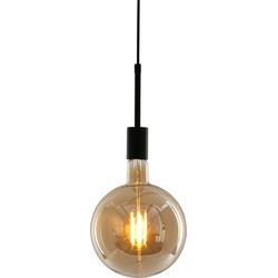Mexlite hanglamp Minimalics - zwart - metaal - 10 cm - E27 fitting - 2701ZW