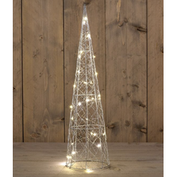 Metal Cone Silver 60Cm 30Led Warm White - 50Cm Clear Le