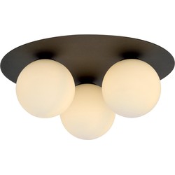 minimalistische plafondlamp Bellucci Zwart 3-lichts