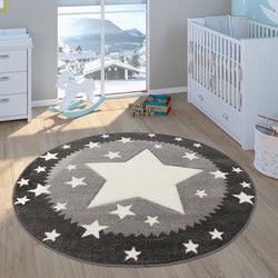 Kindervloerkleed - Elara - Sterren - Grijs - 160x230 cm