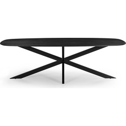 Eettafel Deens Ovaal - Zwart - 200cm - Eettafel Jordan