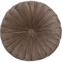 Dutch Decor KAJA - Sierkussen rond velvet Ø40 cm - Driftwood - taupe - Dutch Decor