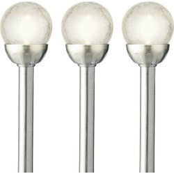 Lumineo LED tuinlampjes instekers - 1x - solar - ronde bol - 30 cm - Prikspotjes