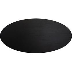 Tafelblad Roan melamine zwart ovaal 270 x 130 cm