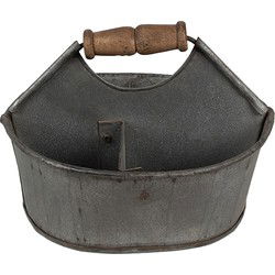 Clayre & Eef Planthouder  20x18x16 cm Grijs Ijzer Rond Bloempot