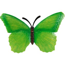 Groen metalen tuindecoratie vlinder 40 cm - Tuinbeelden