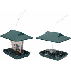 2x Vogel voederhuisjes voor in de tuin 23 cm - Vogelvoederhuisjes