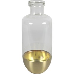 Countryfield Bloemenvaas Mystik - Glas - transparant/goud - D14 x H31 cm - Vazen