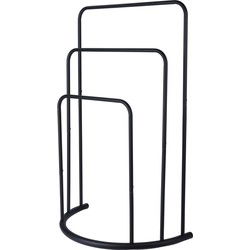 Badkamer handdoek rek - zwart - 75 cm - metaal - badkamerrek - Handdoekrekken