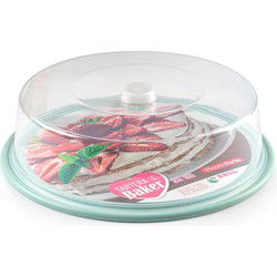 PlasticForte Taartdoos - 32 x 9,5 cm - transparant / groen - Taartplateaus