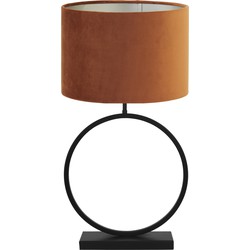 Tafellamp Liva/Velours - Zwart/Terra - Ø40x78,5cm