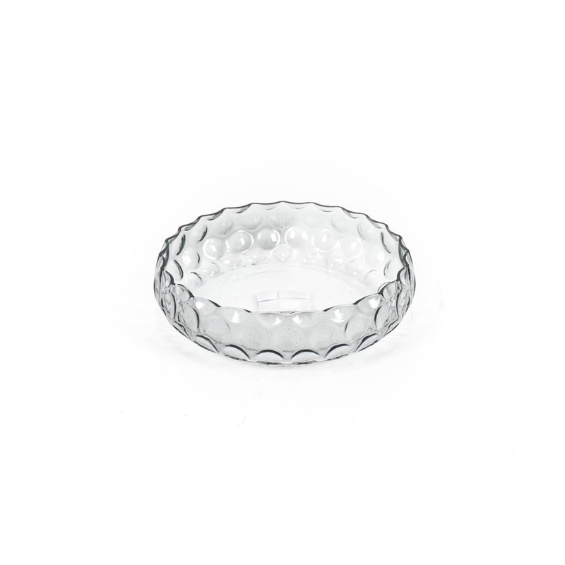 HV Dented Bowl Glass - Smokey - 26x26x7cm - 