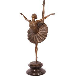 A BRONZE SCULPTURE OF A BALLET DANCER