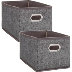 Set van 4x stuks opbergmand/kastmand 7 liter bruin linnen 31 x 15 x 15 cm - Opbergmanden