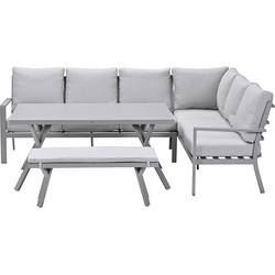 Garden Impressions Senja lounge dining set 4-delig rechts - valley sand
