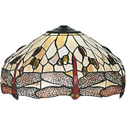 Lumilamp Lampenkap Tiffany Bruin Beige Glas Libelle