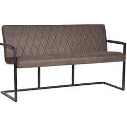 LABEL51 Eetkamerbank Denmark - Antraciet - Microfiber - 155 cm