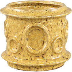 PTMD Bloempot Gregorie - 16x16x13 cm - Keramiek - Geel