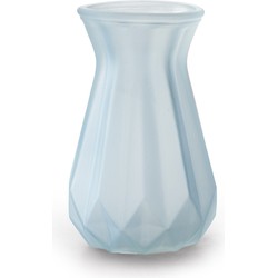 Bloemenvaas - lichtblauw/transparant glas - H15 x D10 cm - Vazen