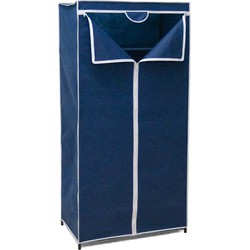 Mobiele opvouwbare kledingkast blauw 75 x 46 x 160 cm - Campingkledingkasten